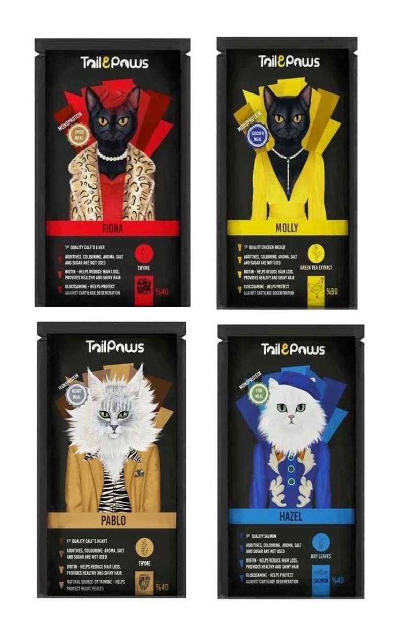 Tail Paws Pouch Karışık Sıvı Ödül 4 x 80 gr