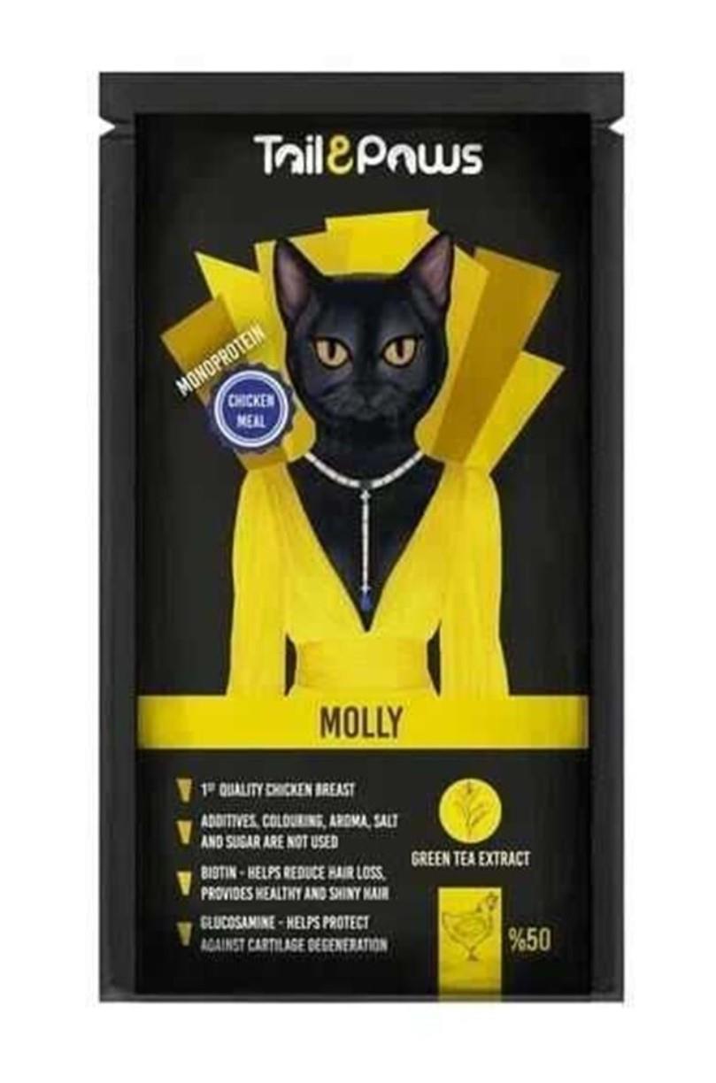 Tail Paws Pouch Molly Tavuklu Sıvı Ödül 80 gr