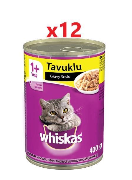 Whiskas Tavuklu Soslu Yetişkin Kedi Konservesi 400 Gr 12 Adet
