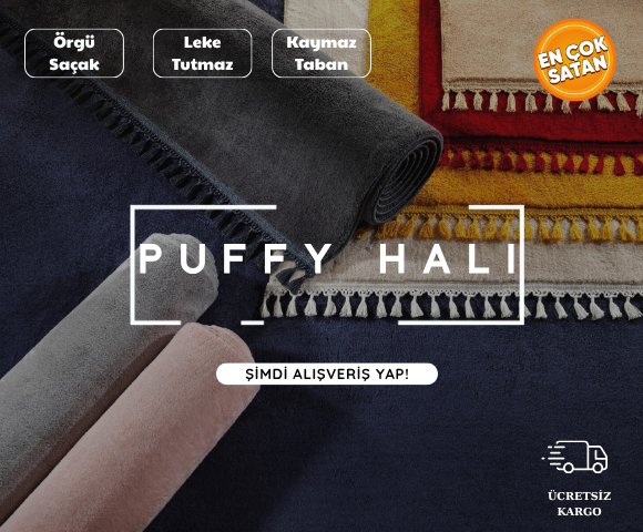 Kaymaz tabanlı, leke tutmaz puffy halı modeli