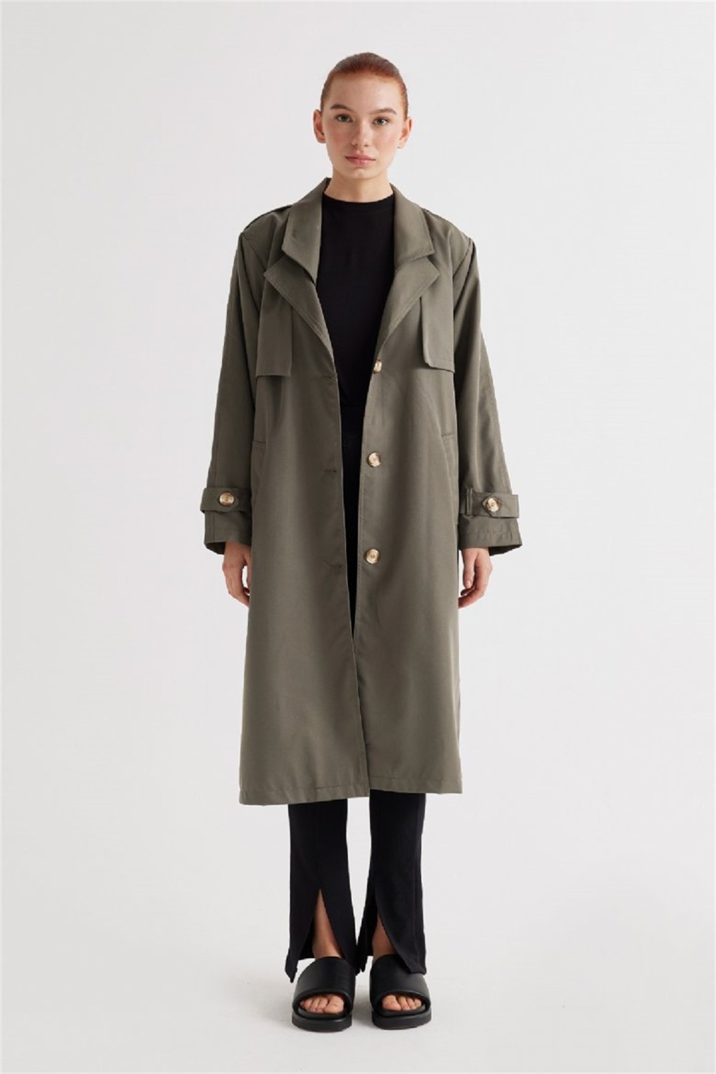 【着丈130cm】 80s super long coat 古着　Sullen Bitter Brown 1980 Vintage Cotton Trench Coat | Suud Collection