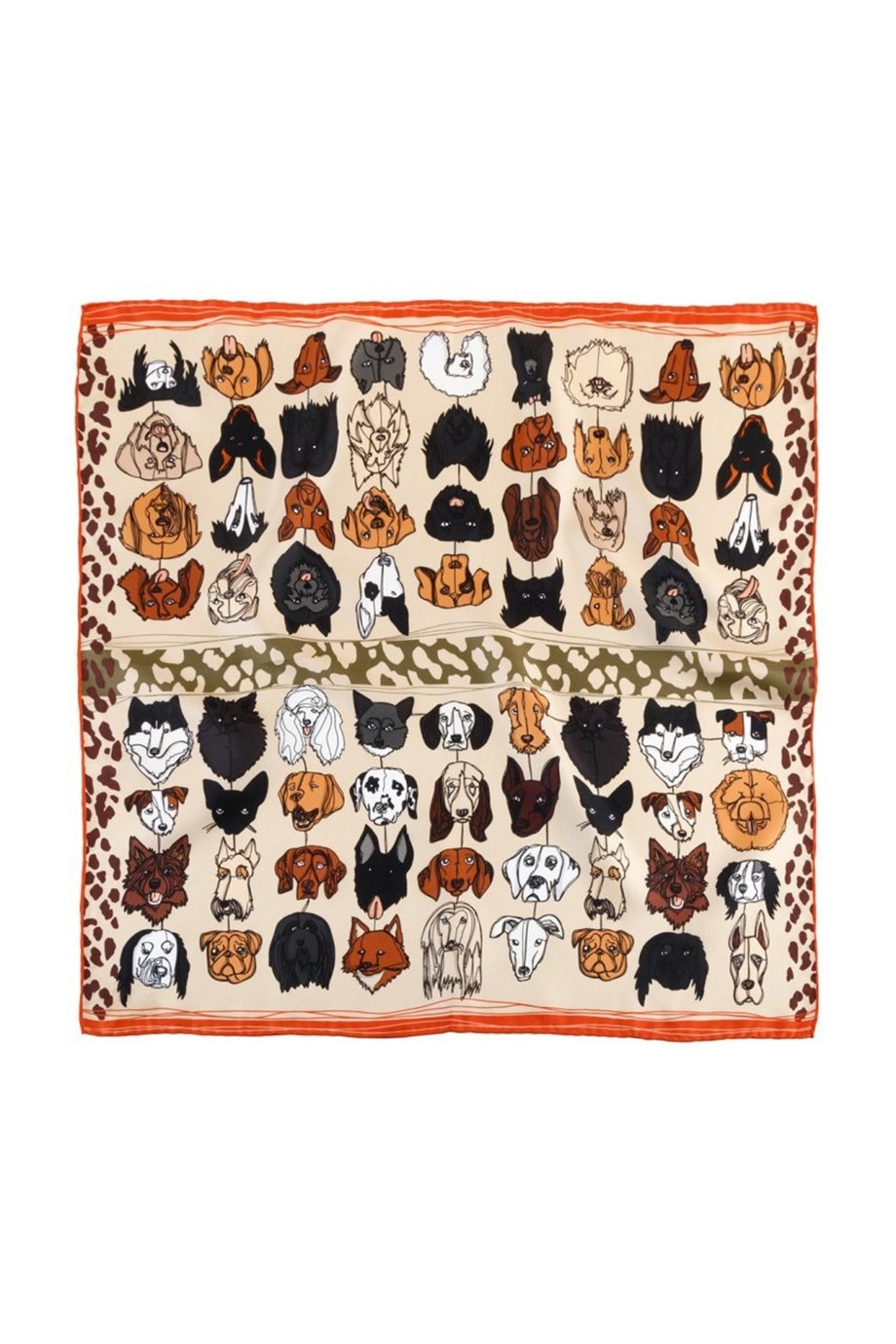 Wuff Sticker Un Poco Wuff Wuff Brown %100 İpek Fular - Aksesuar