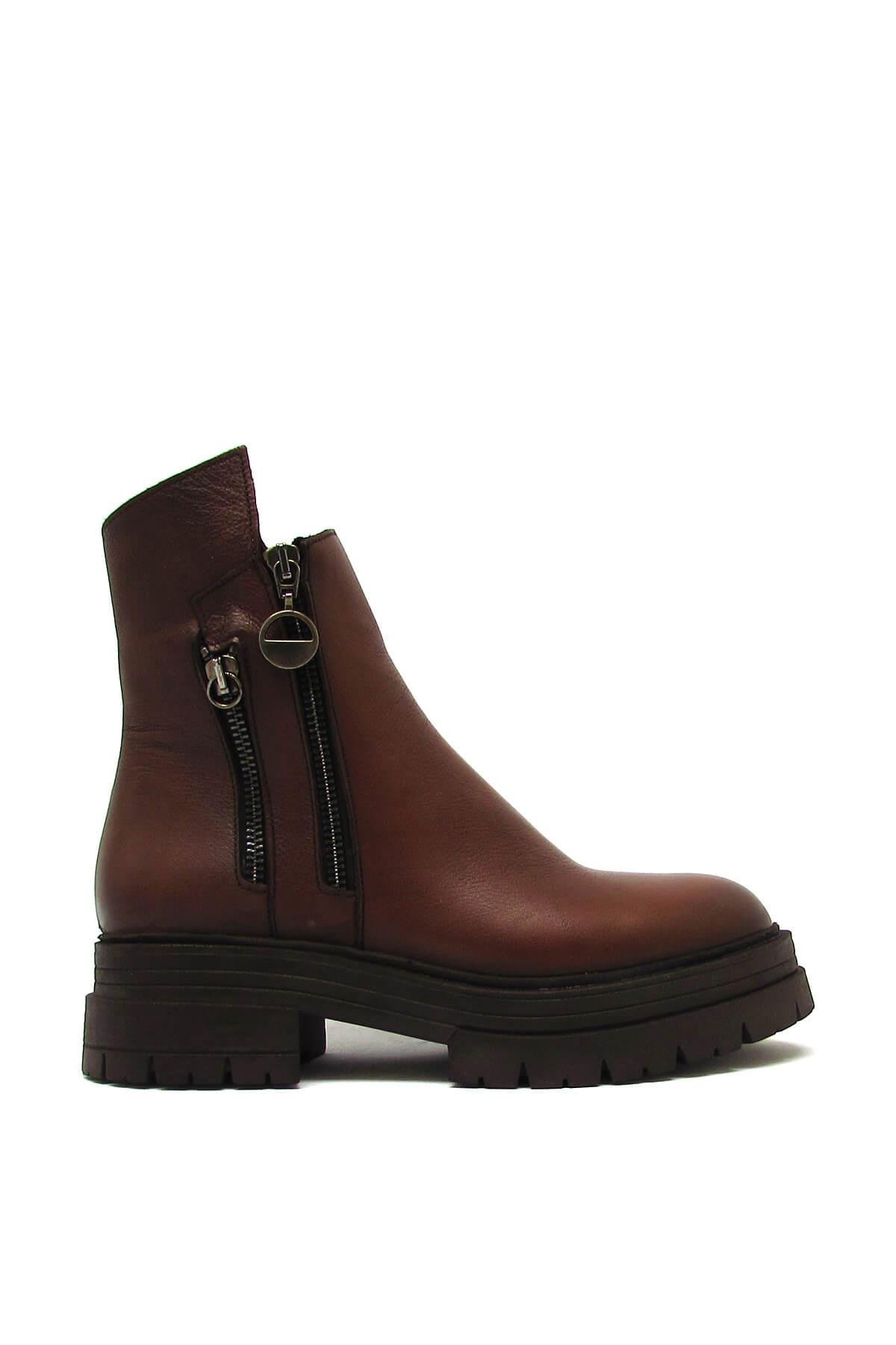 Castle Black Kadın Casual Deri Bot Taba CB26255