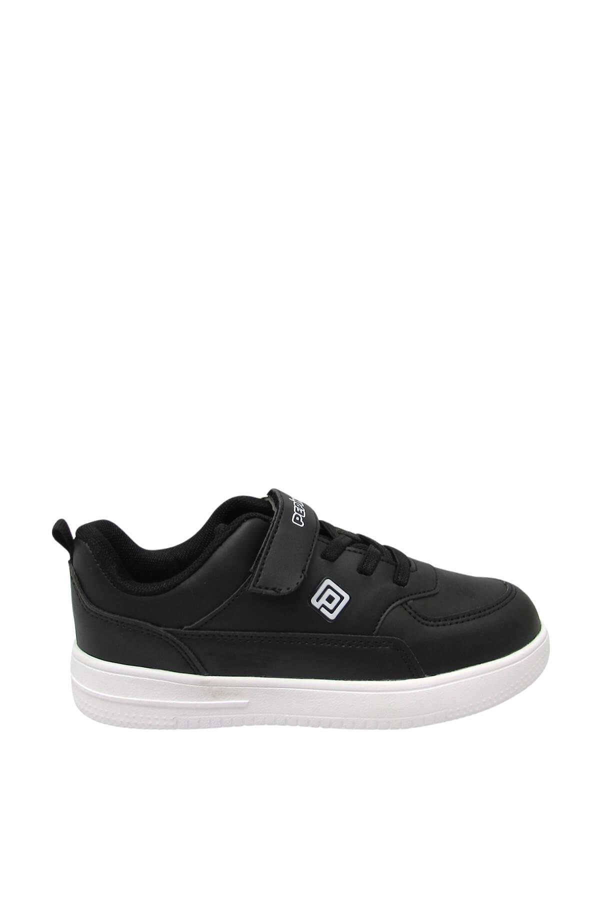 Pepino Unisex Çocuk Cırt Bantlı Spor Ayakkabı Siyah Beyaz P-1302