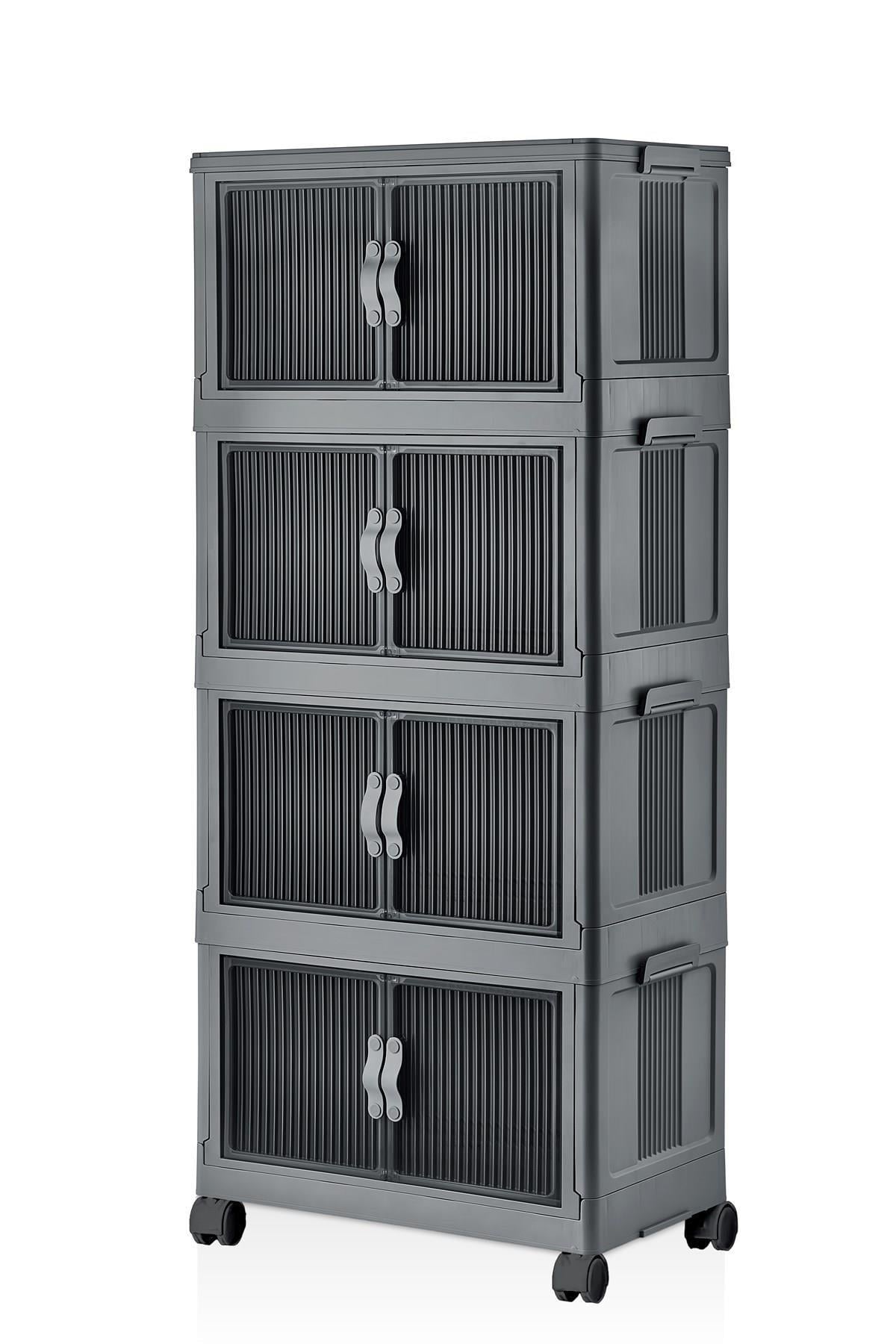 NN KATLANIR DOLAP LN-3003-7 4 KATLI ANTRASİT x