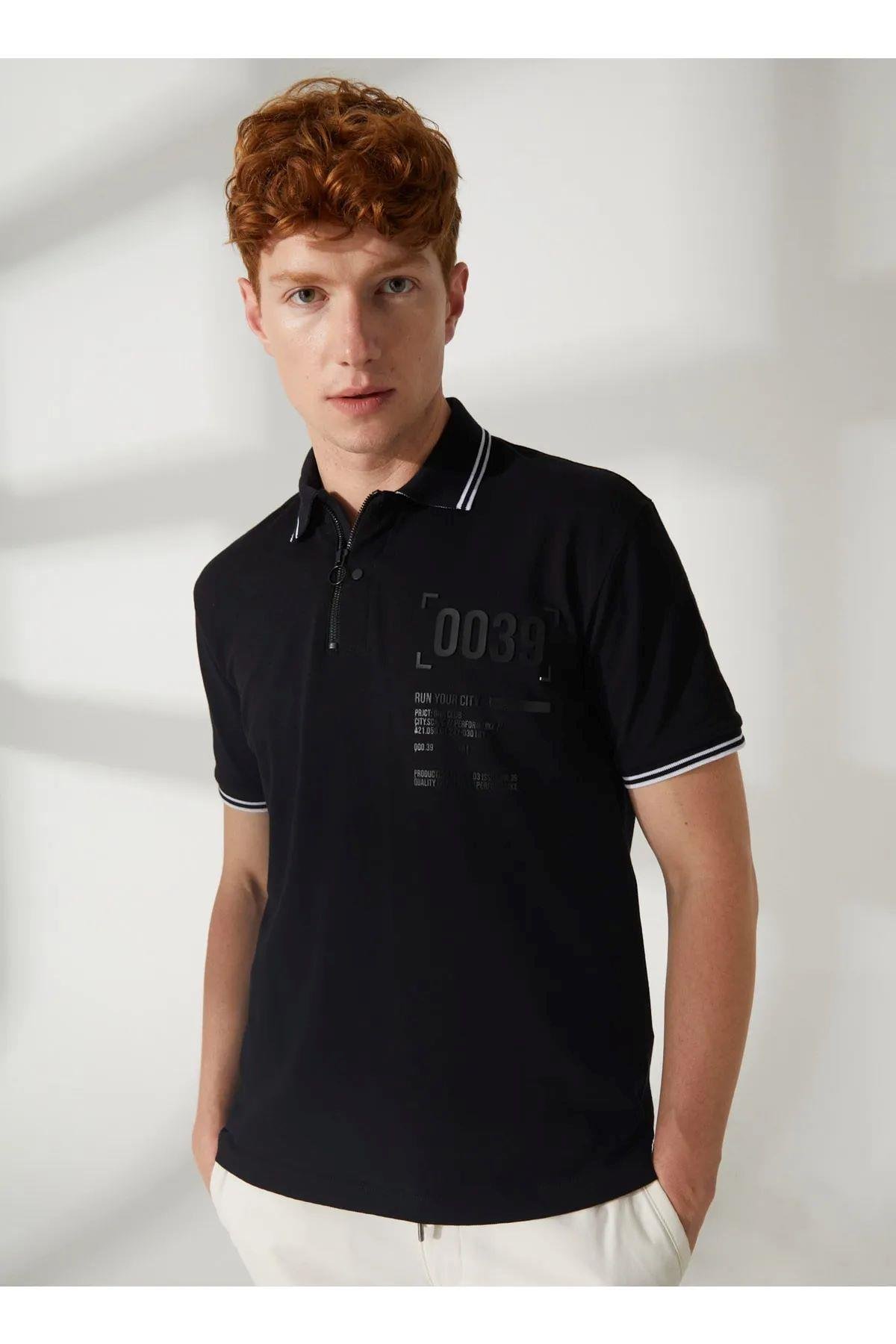 Polo Yaka %100 Pamuk Slim Fit Erkek T-shirt