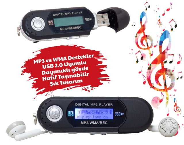 Magicvoice MV-19978 4 GB Dahili Hafıza USB Ses Kayıtlı Mp3 Player