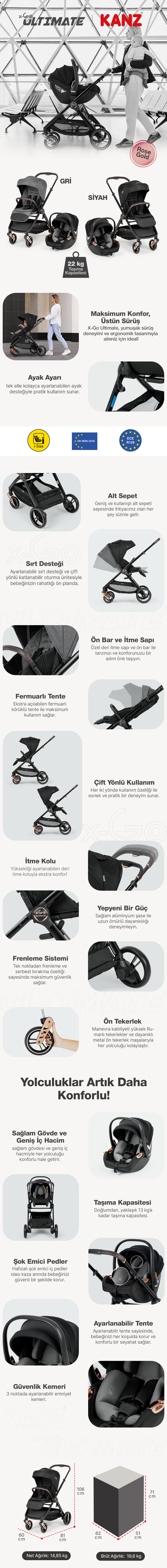 Kanz XGO Ultimate Araba Silver Gri | Şık ve Güvenli Bebek Oyuncak