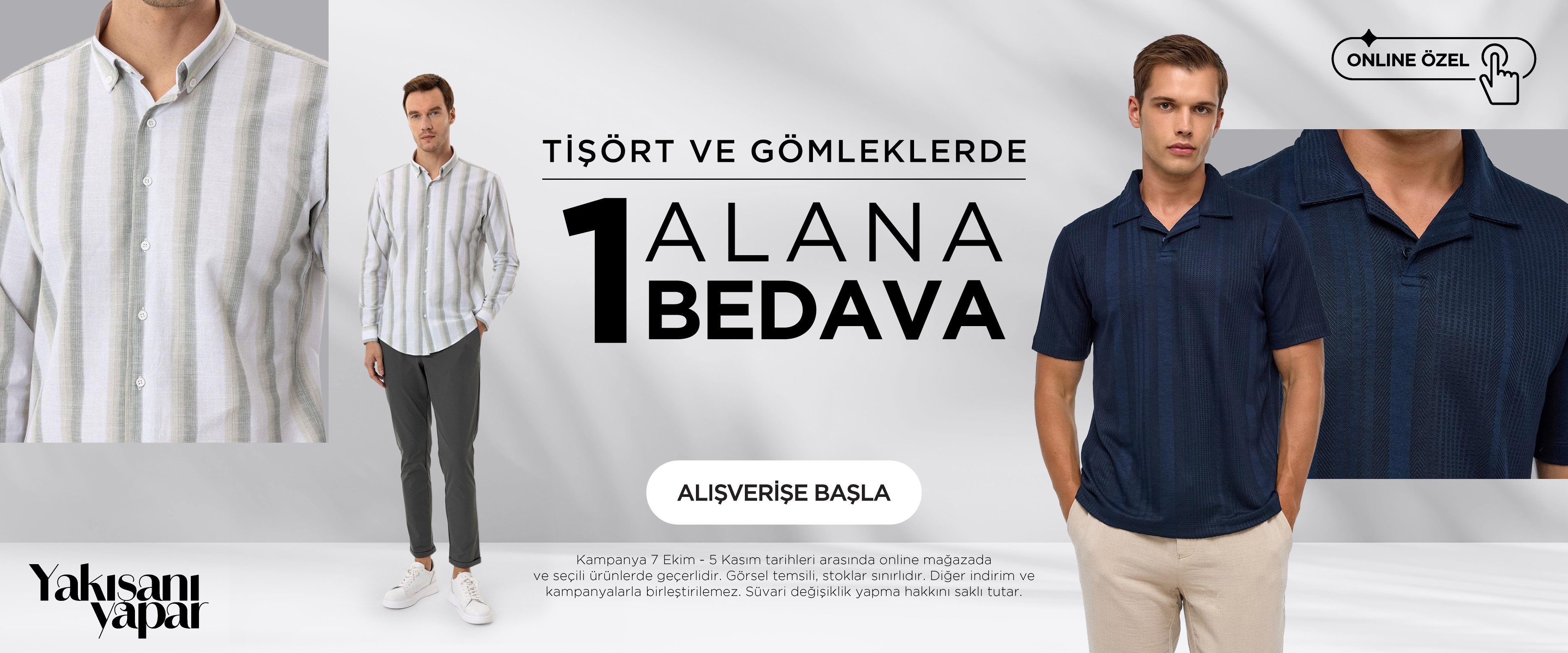 Tişört ve Gömleklerde 1 Alana 1 Bedava