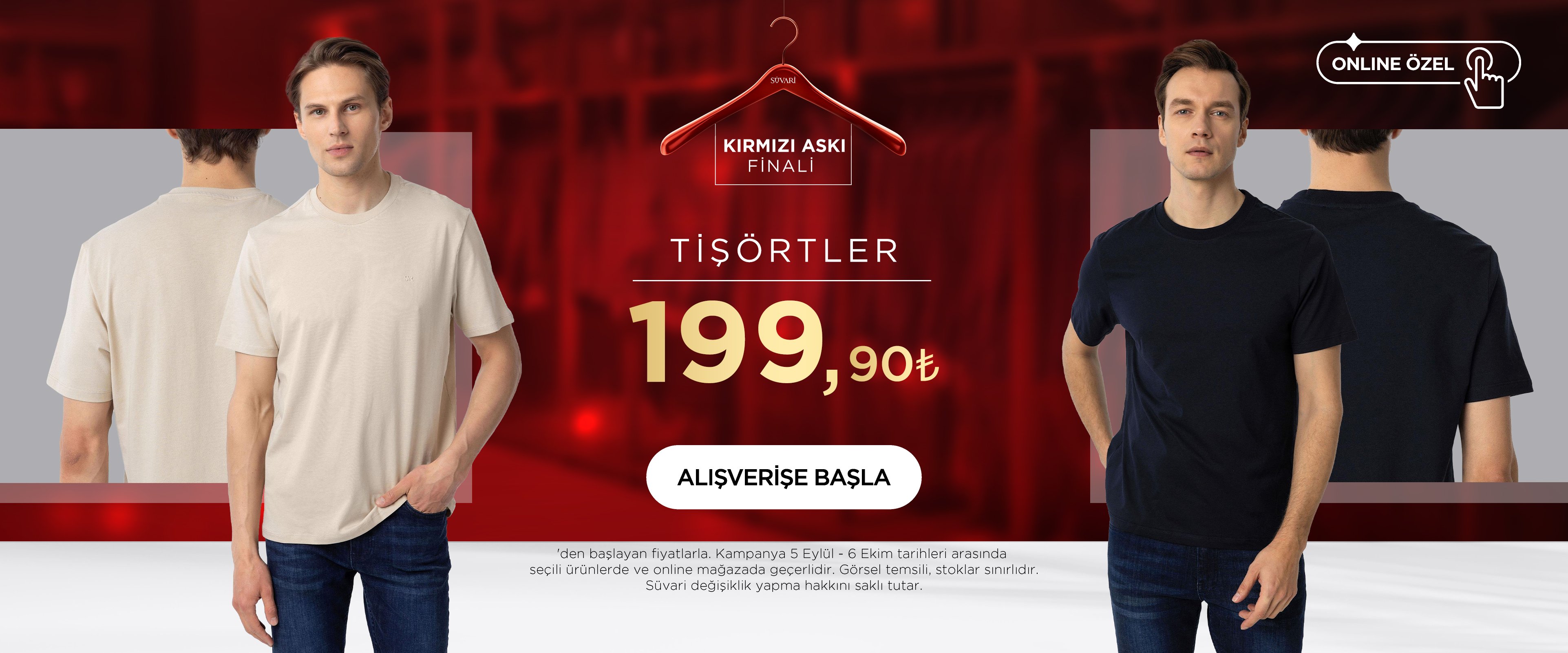 Tişörtler 199,90TL'den Başlayan Fiyatlarla!