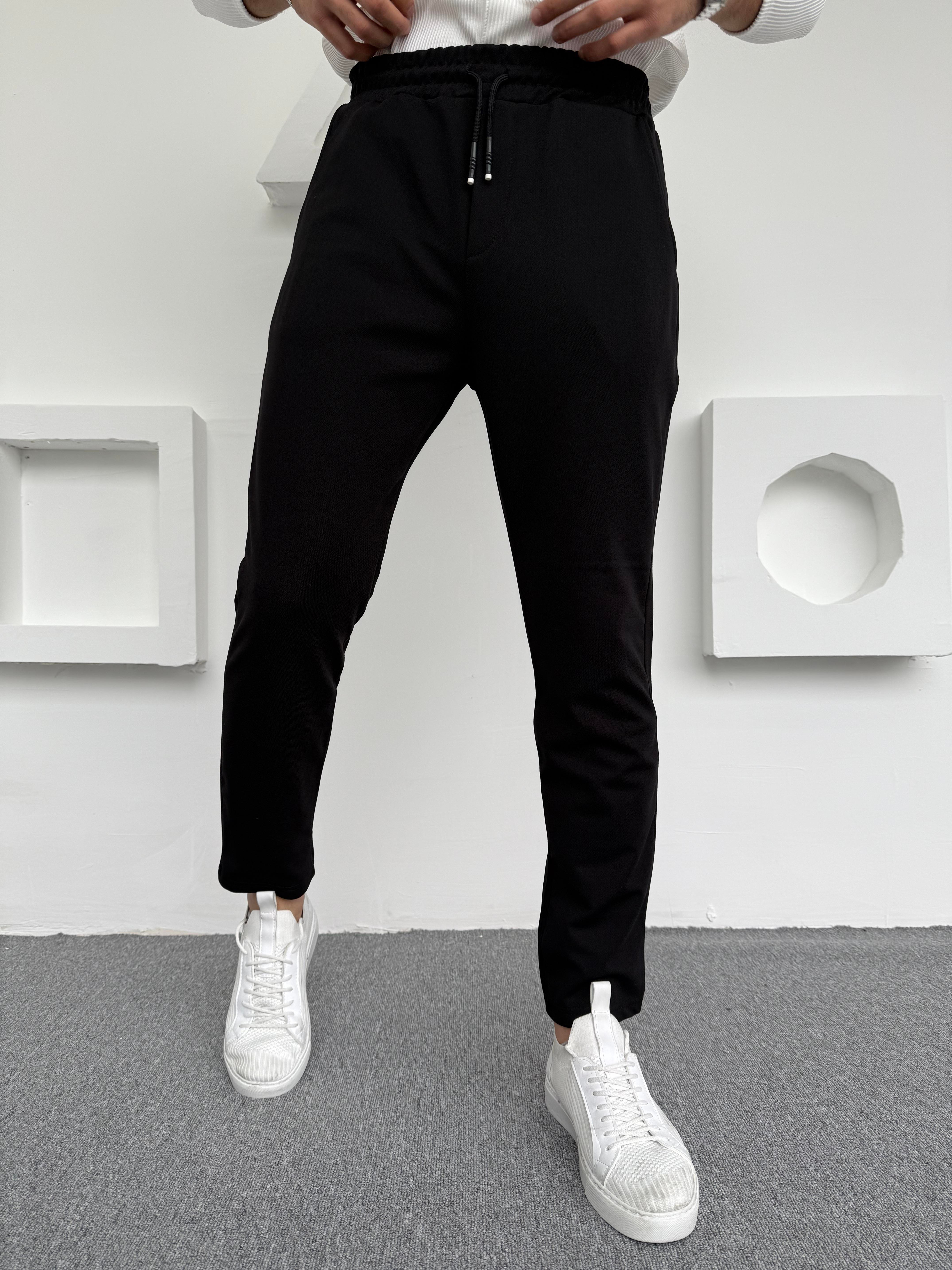 Krep Şardonlu Jogger Slimfit Pantolon Siyah · 4