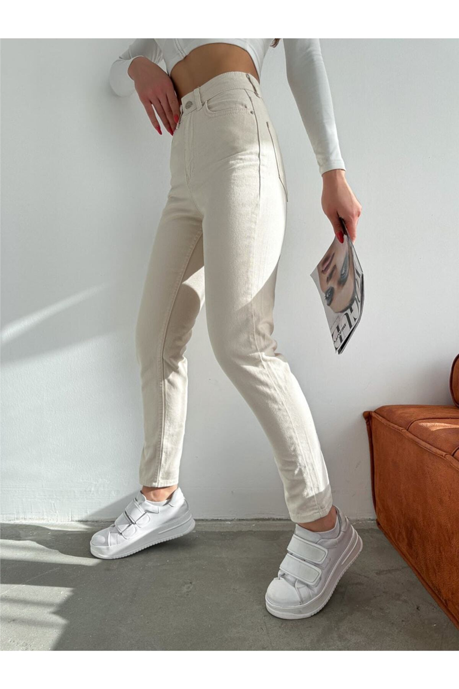 Kadın Yüksek Bel Mom Jean Pantolon Zyn-58397 - TAŞ · 4