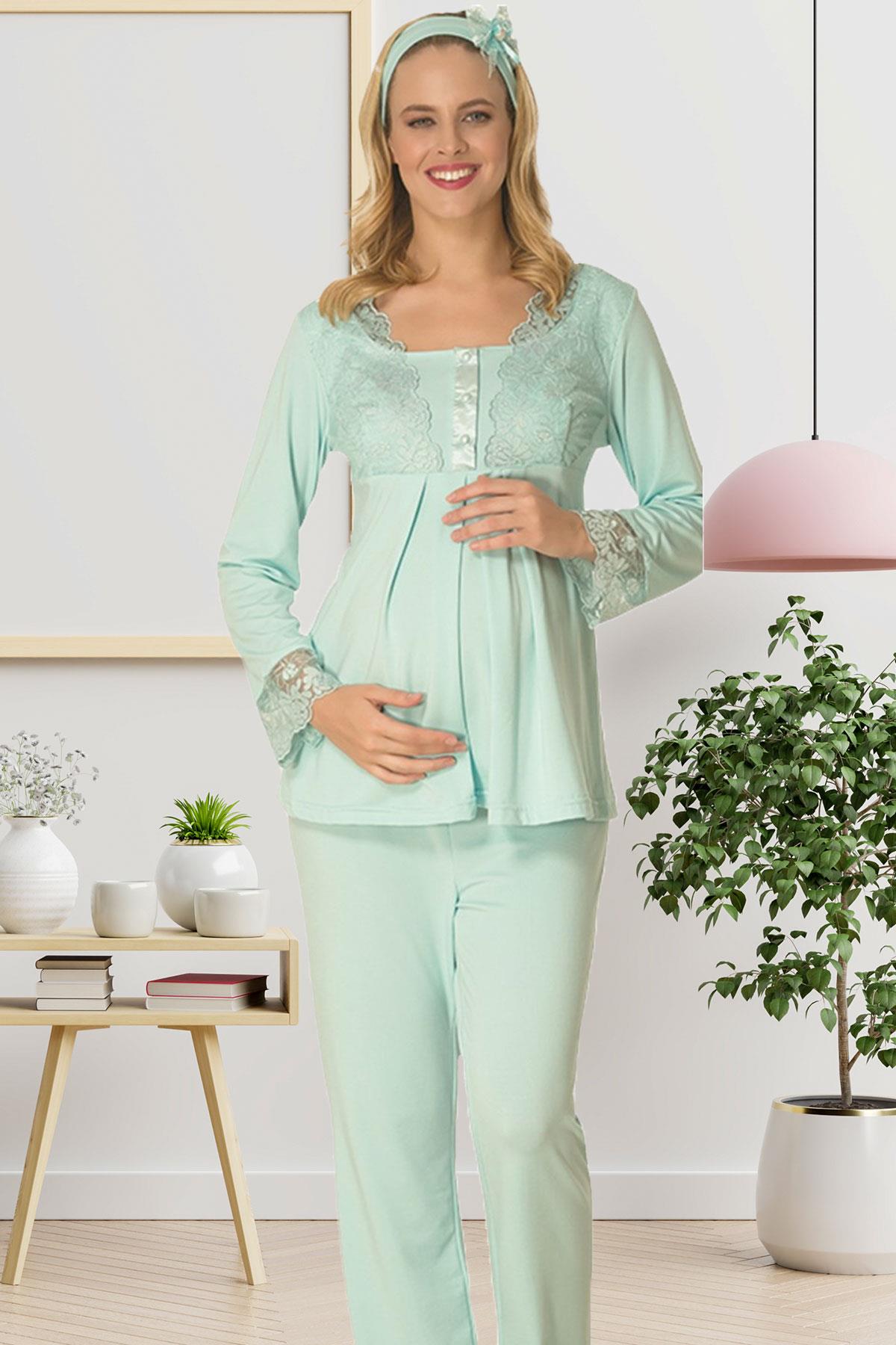 Mecit 1712 Turkuaz Lohusa Hamile Pijama Takımı