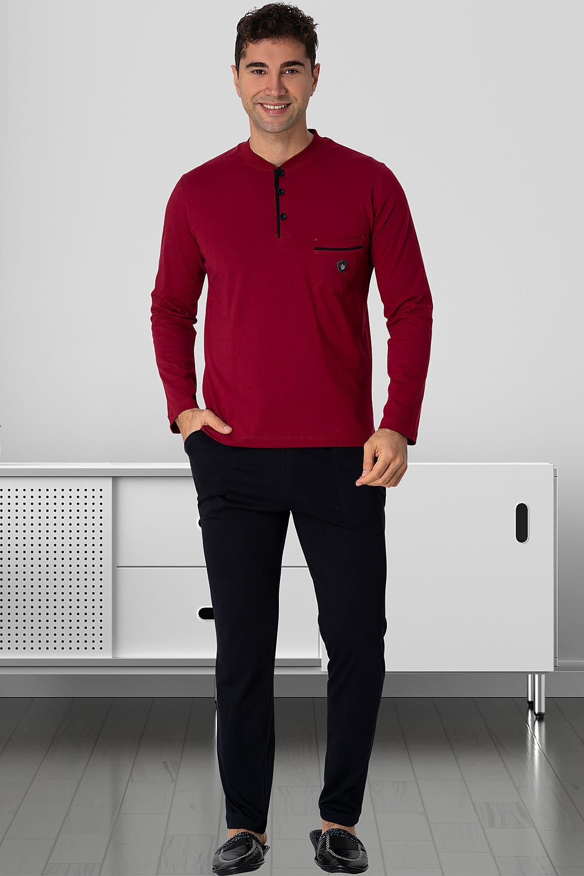 Mecit 2790 Bordo Büyük Beden Erkek Pijama Takımı