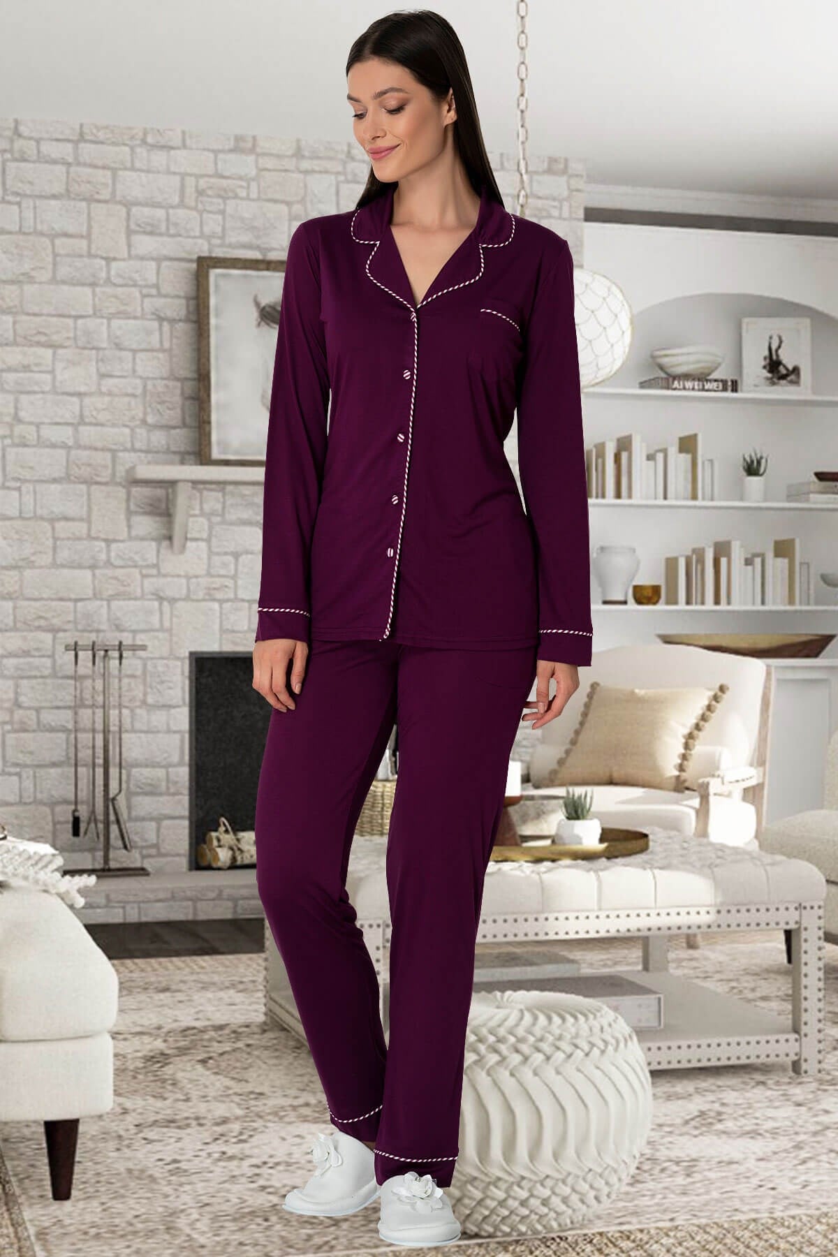 Mecit 5336 Vişne Kadın Pijama Takımı