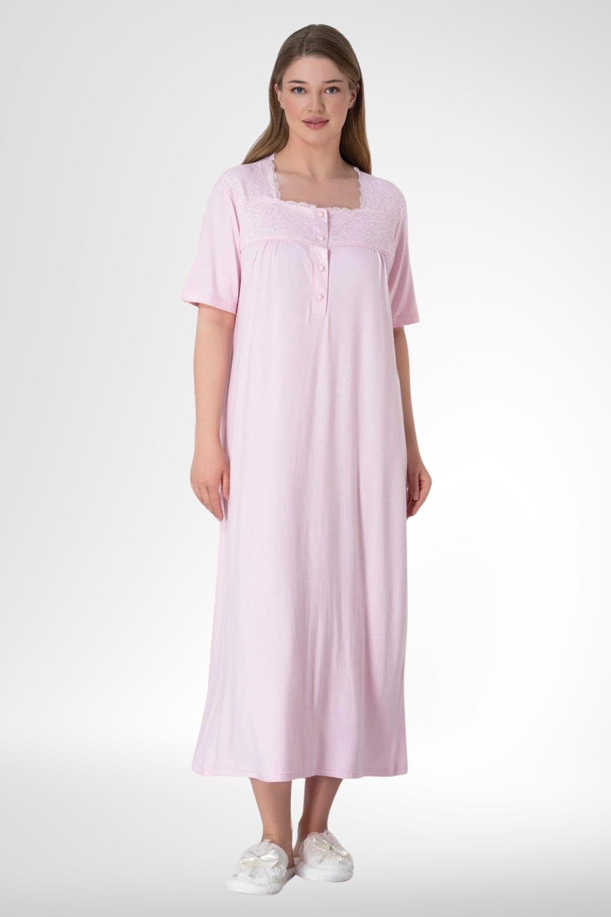 MECİT PİJAMAMecit 6049 Pembe Büyük Beden Kadın Gecelik