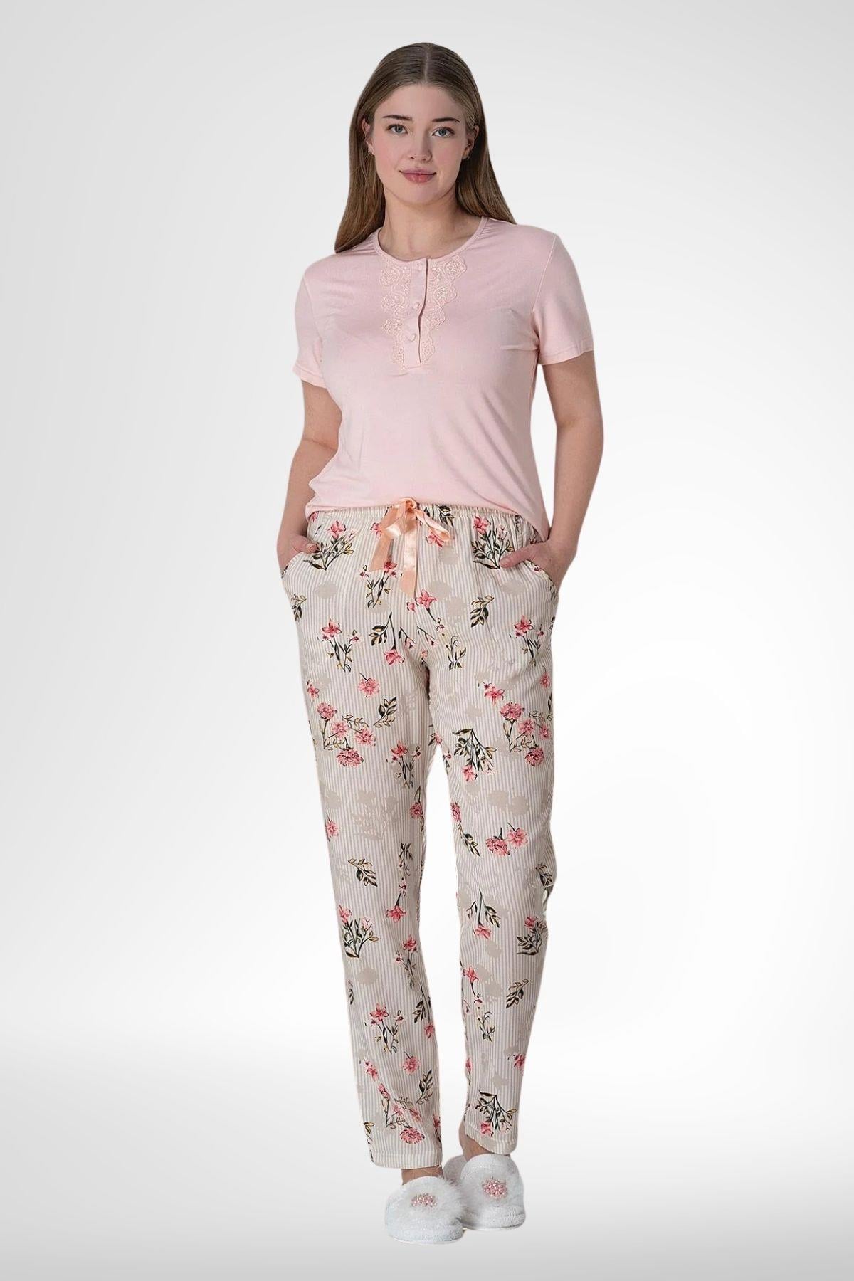 MECİT PİJAMAMecit 6058 Pudra Kadın Pijama Takımı