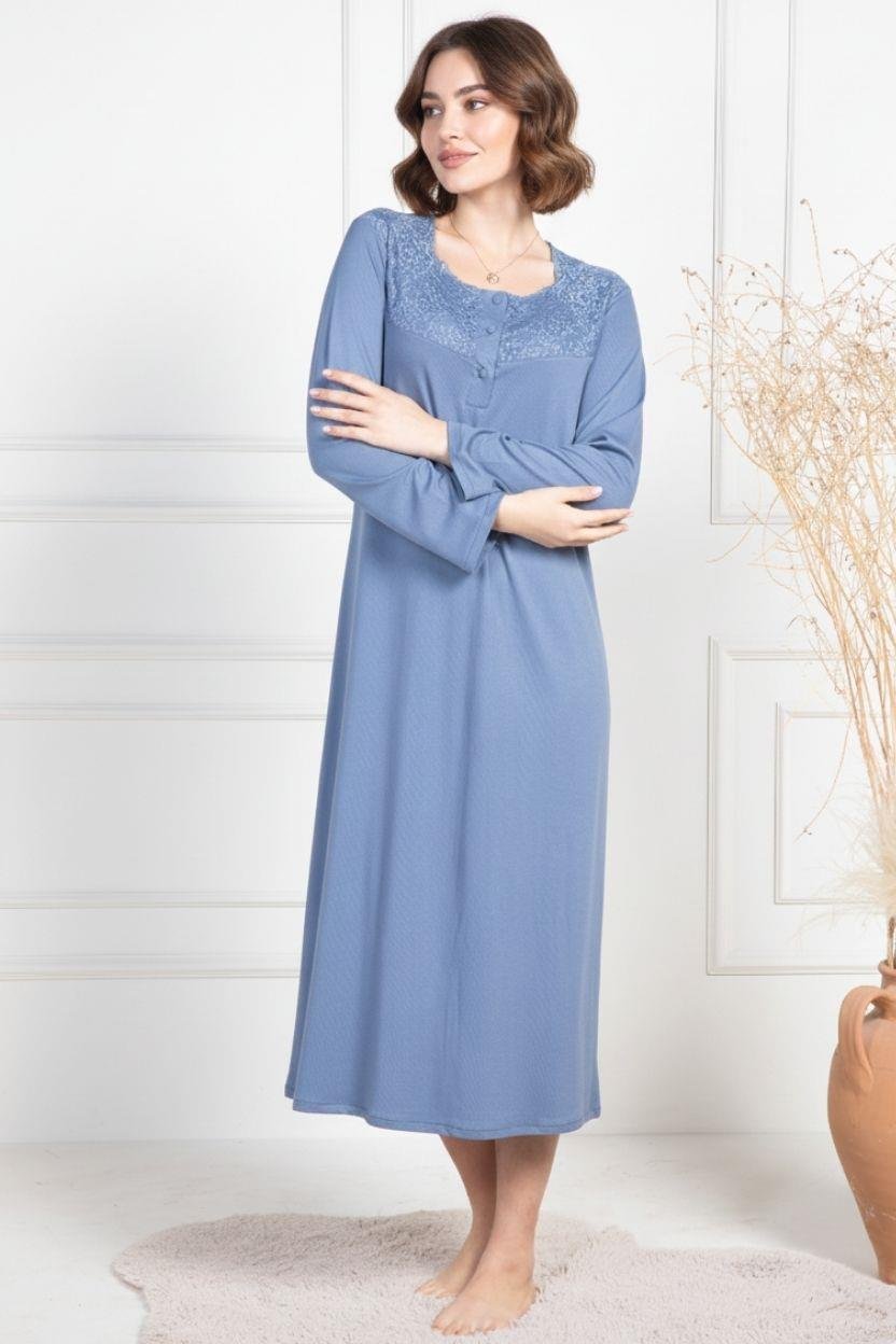 MECİT PİJAMAMecit 6106 İndigo Büyük Beden Kadın Gecelik