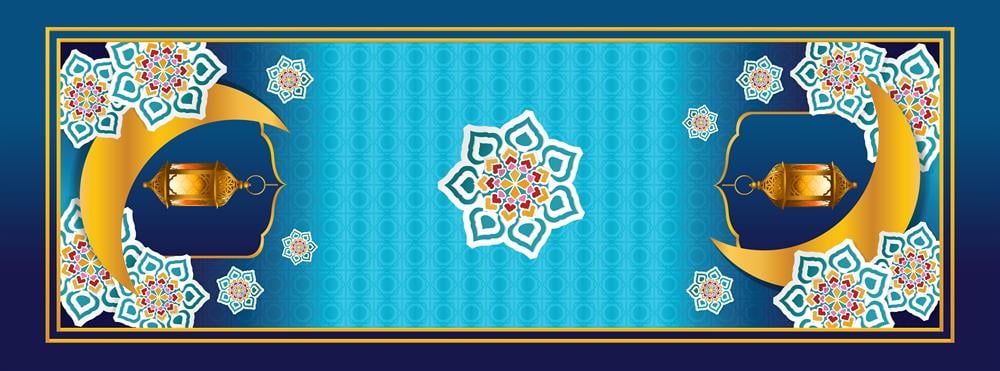  Ramazan Ayı Temalı Desen Dikişsiz Runner Kumaşı