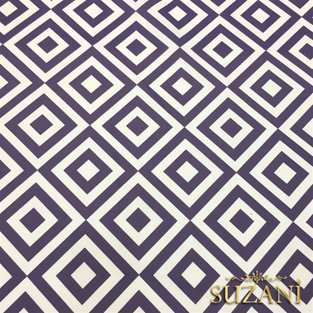 Açık Eflatun İç İçe Kareli Kumaş