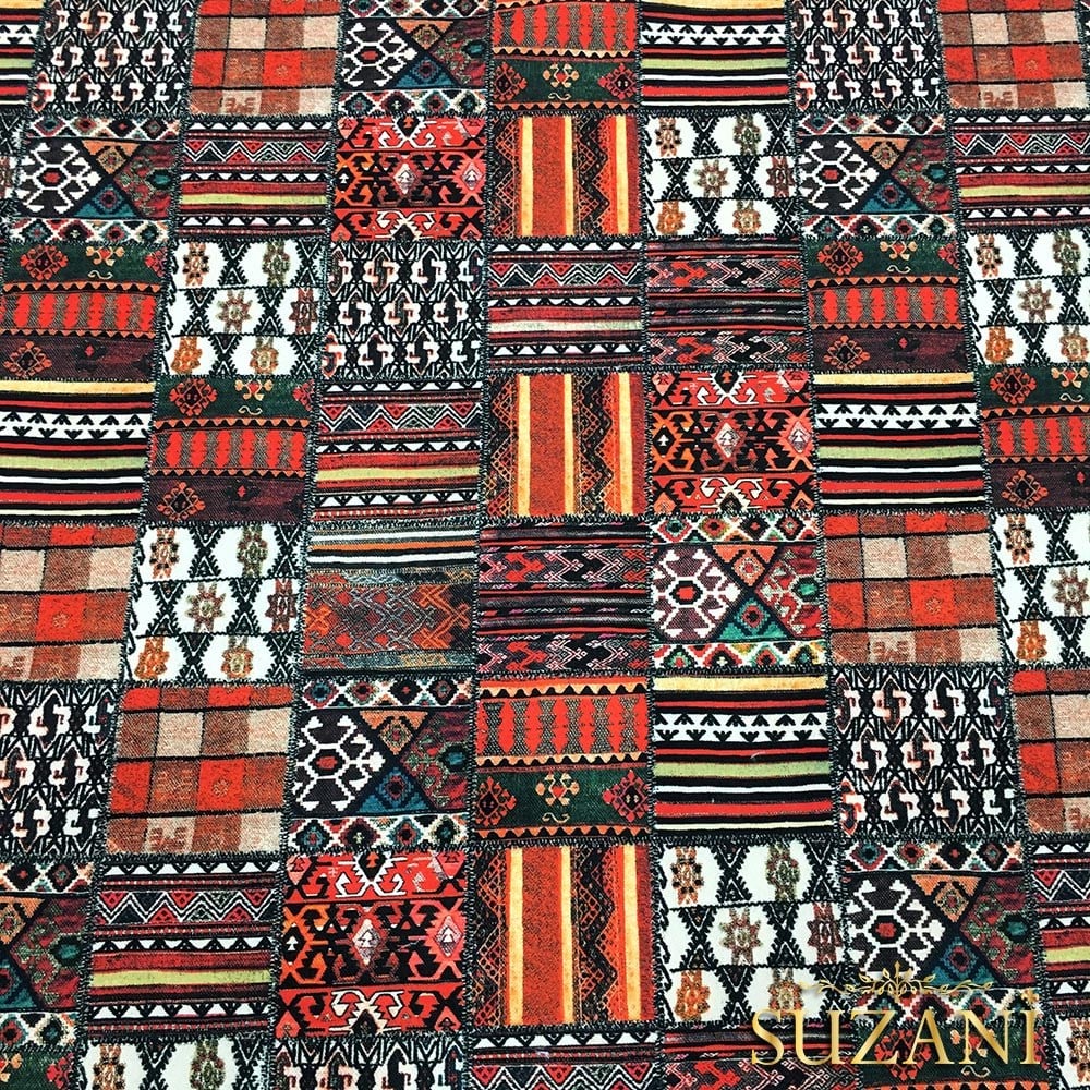 Anadolu Etnik Kilim Desenli Kumaş