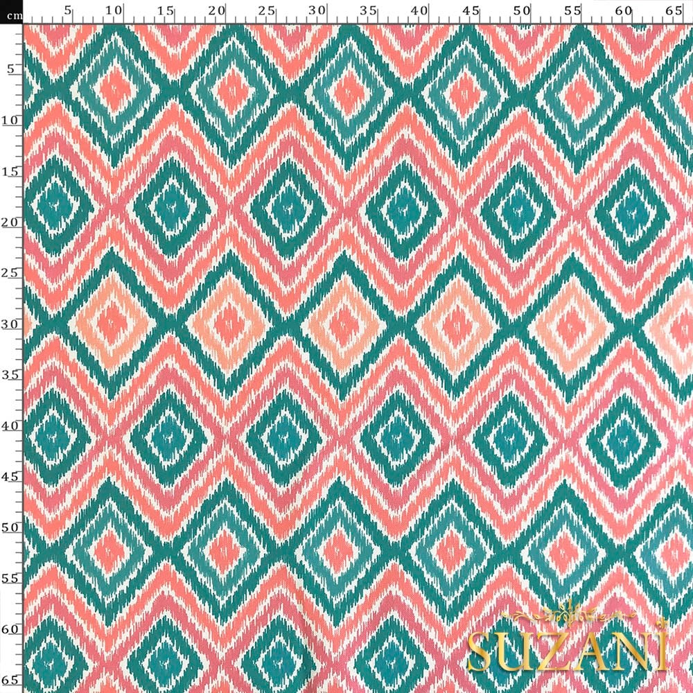 Baklava İkat Dijital Baskılı Kumaş