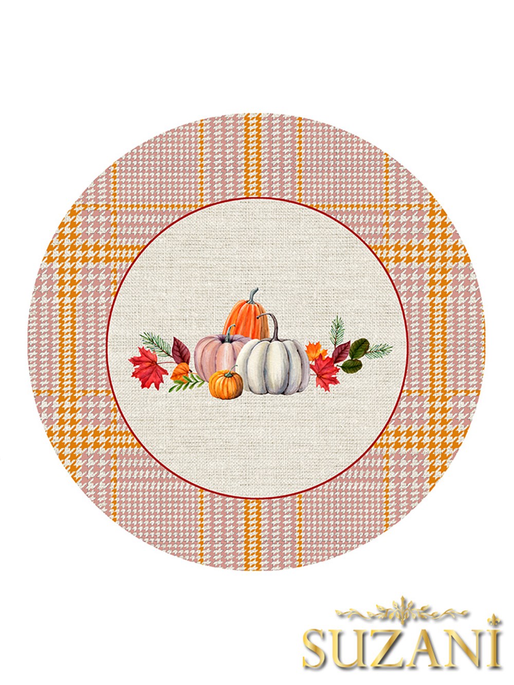 Balkabağı Desenli Dikişsiz 3'lü Supla Kumaşı