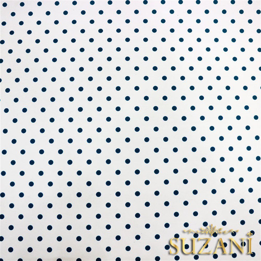 Beyaz Üzeri Turkuaz Küçük Puanlı Kumaş