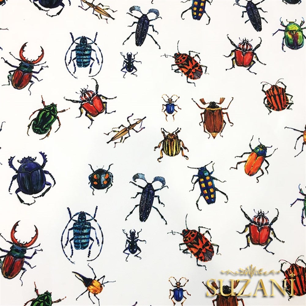 Böcekler Desenli Kumaş
