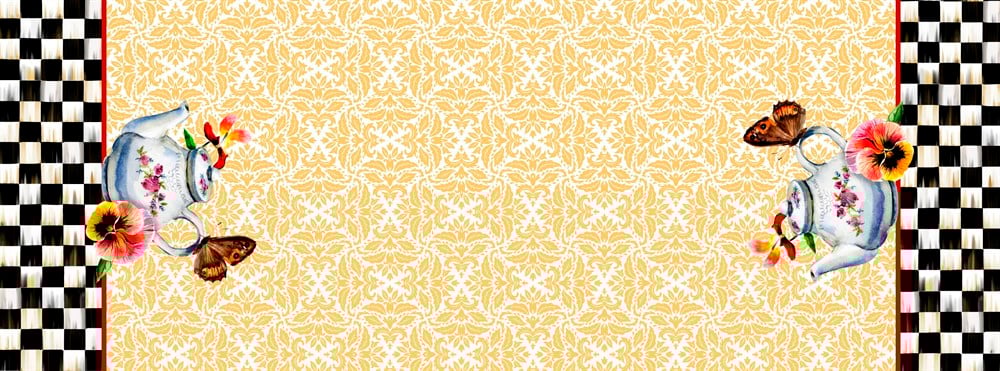 Çaydanlık Desenli Dikişsiz Runner Kumaşı