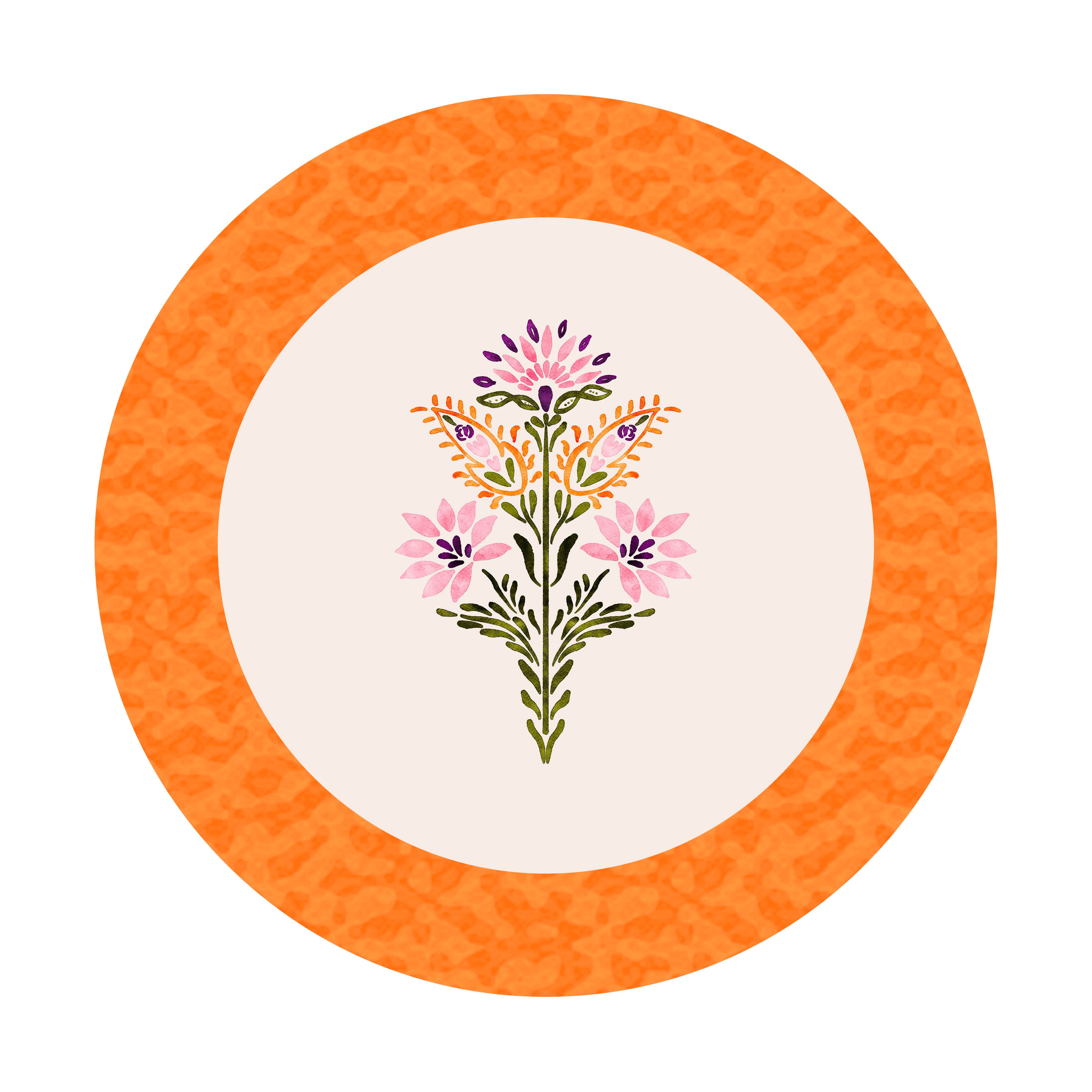 Çiçekli Şal Desenli Dikişsiz 3'lü Supla Kumaşı