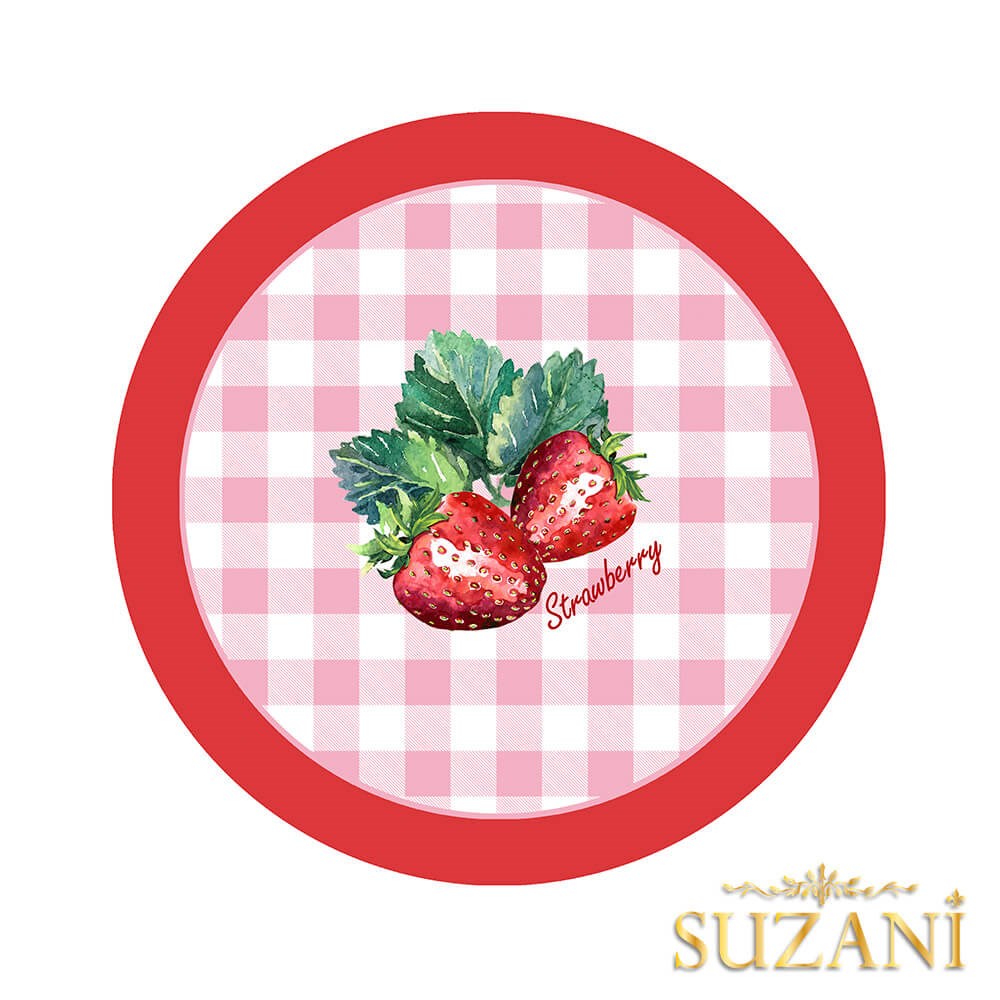 Çilek Desenli 3'lü Supla Kumaşı