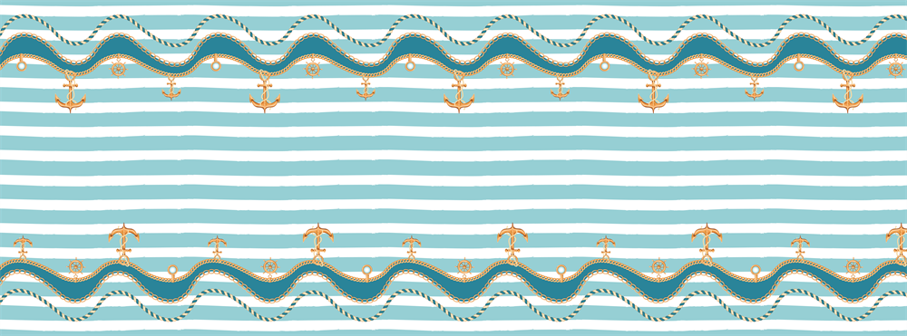 Çizgili Çapa Desenli Dikişsiz Runner Kumaşı