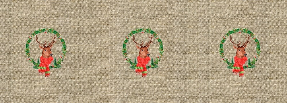 Cuval Üzeri Geyik Desenli Dijital Baskılı Kumaş