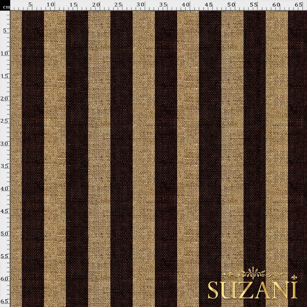 Çuval Zemin Kahve 5x5 Çizgi Desenli Dijital Baskılı Kumaş