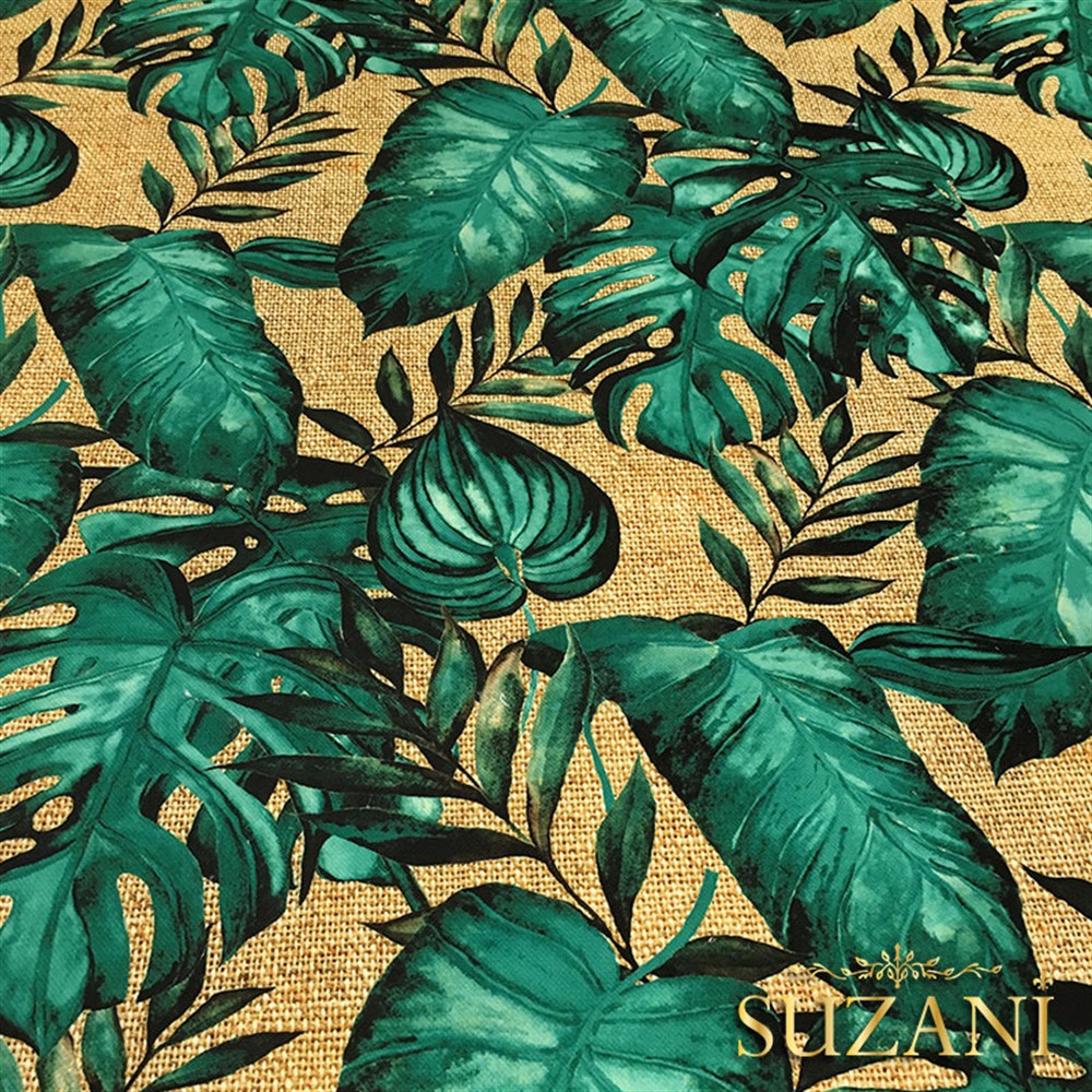 Çuval Zemin Turkuaz Devetabanı Desenli Kumaş