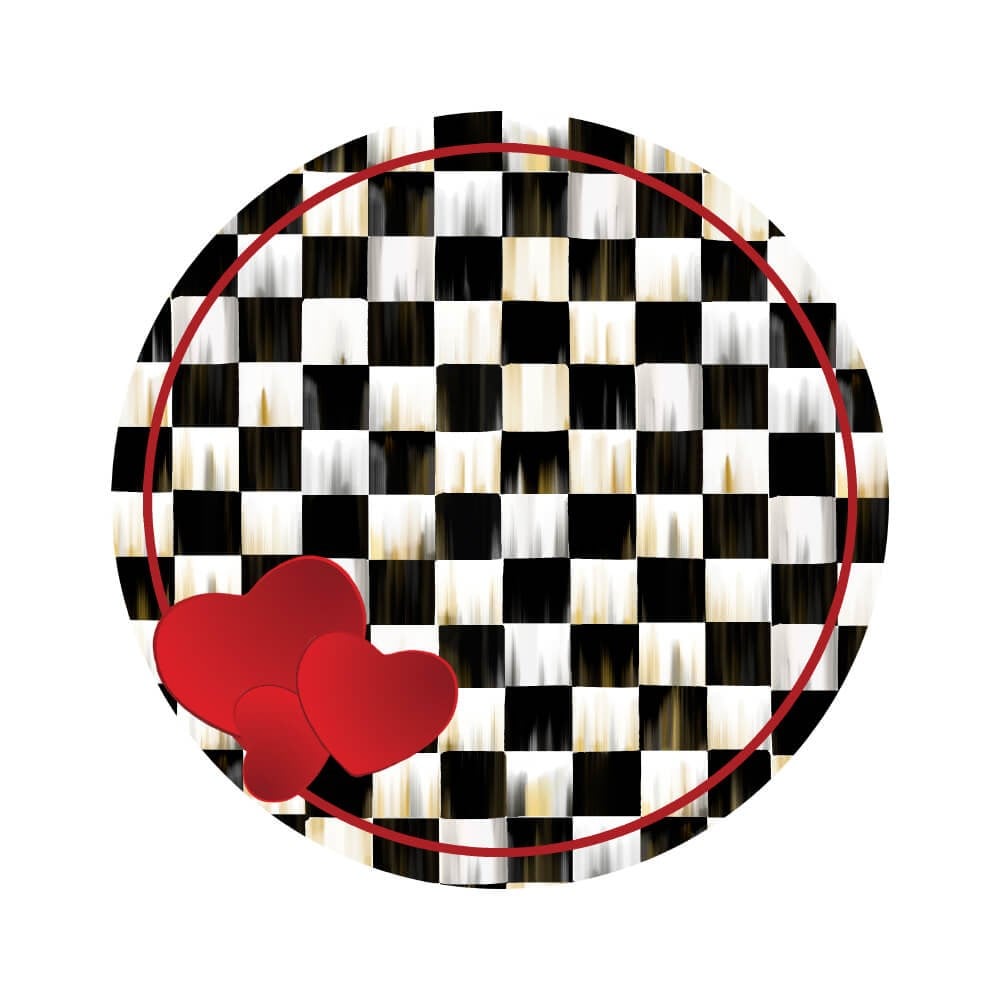 Damalı Kalp Desenli 3'lü Supla Kumaşı