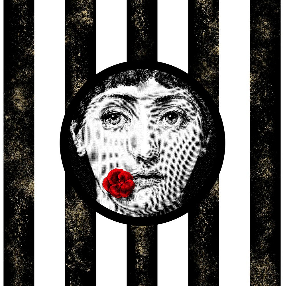 Fornasetti Yüzü 45x45cm Pano Baskılı Kumaş