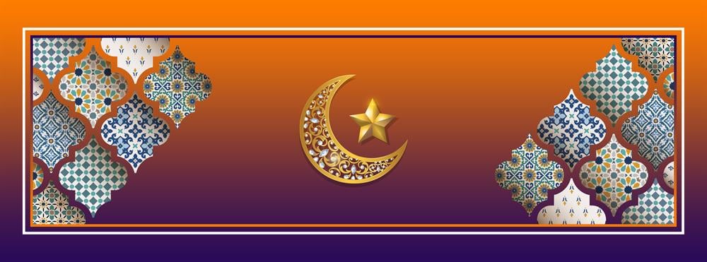 Gold Hilal Desenli Dikişsiz Runner Kumaşı