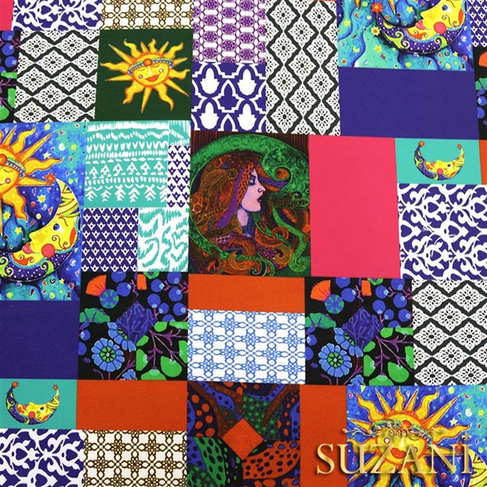 Güneşli Patchwork Desenli Kumaş