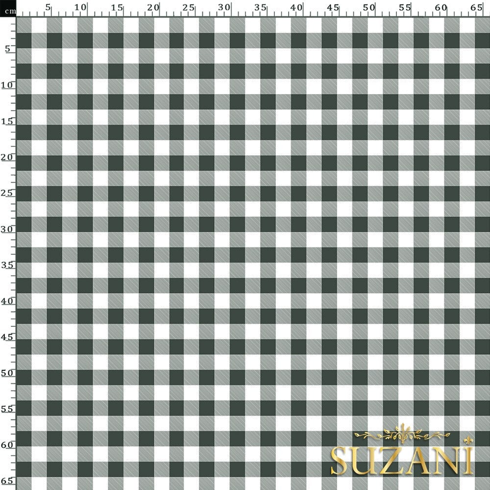 Karadut Küçük Pötikare Desenli Dijital Baskılı Kumaş