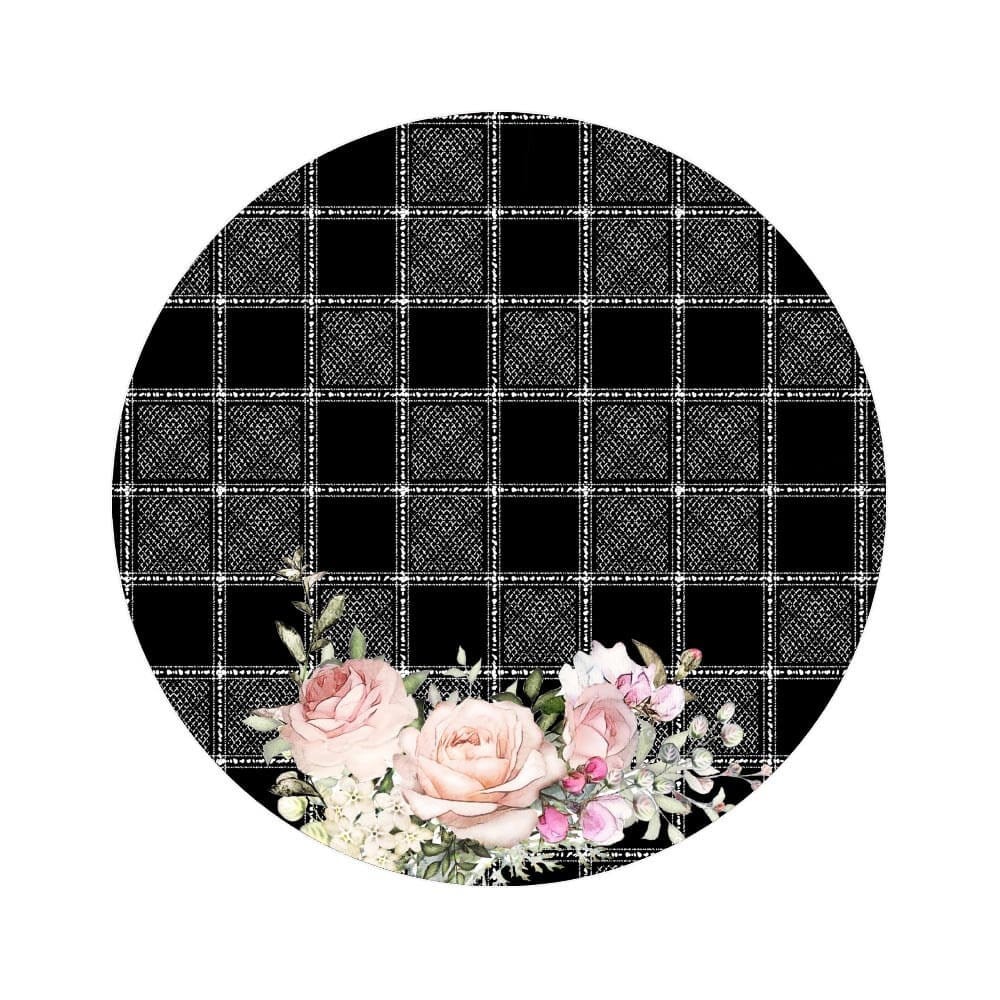 Kareli Çiçek Desenli 3'lü Supla Kumaşı