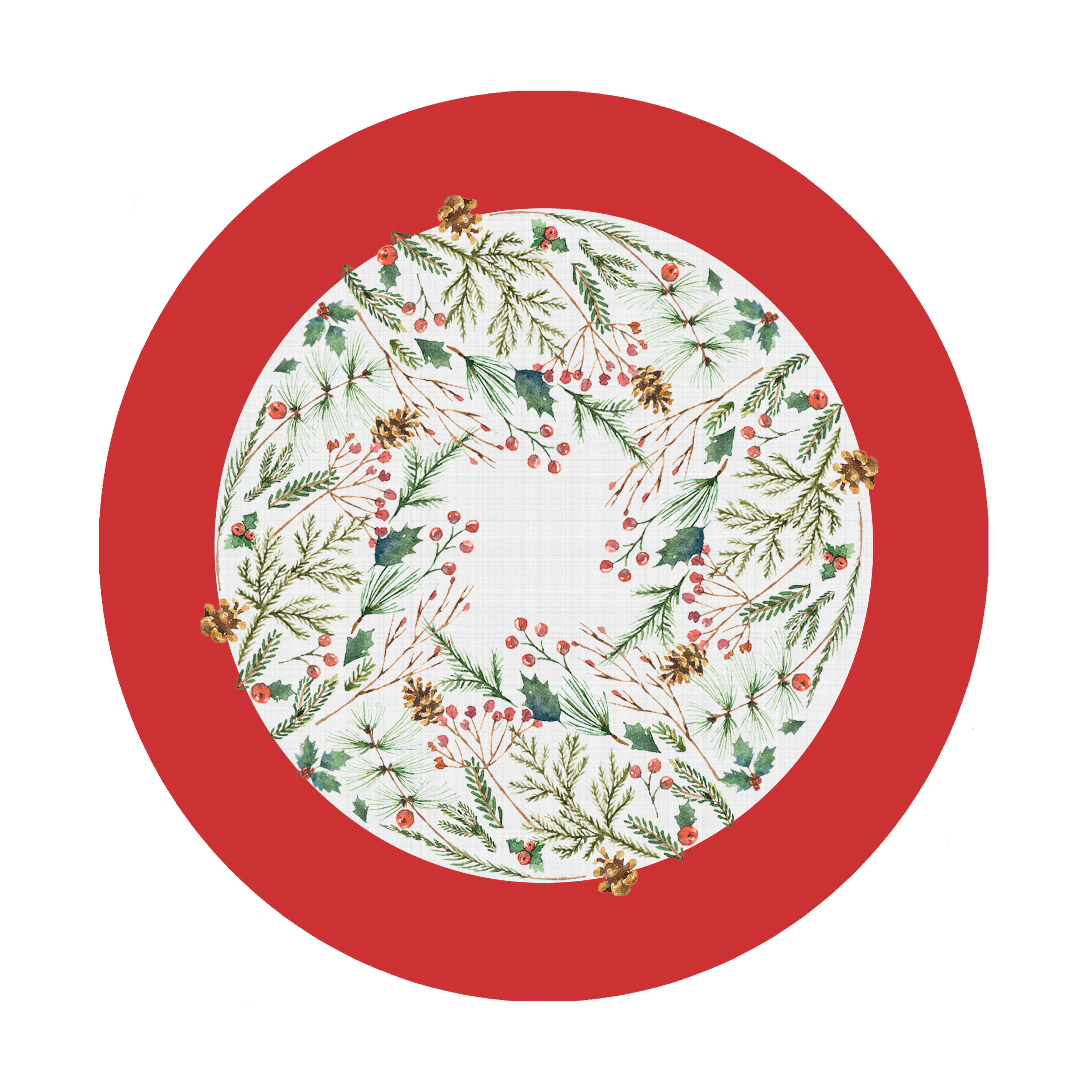 Keten Görünümlü Zemin Yılbaşı Desenli Dikişsiz 3'lü Supla Kumaşı