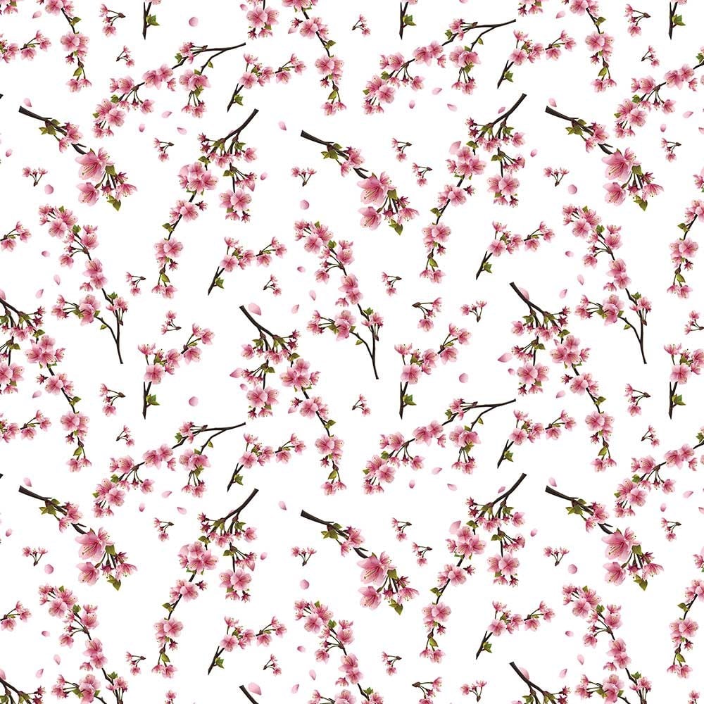Kiraz Çiçeği Desenli Kumaş