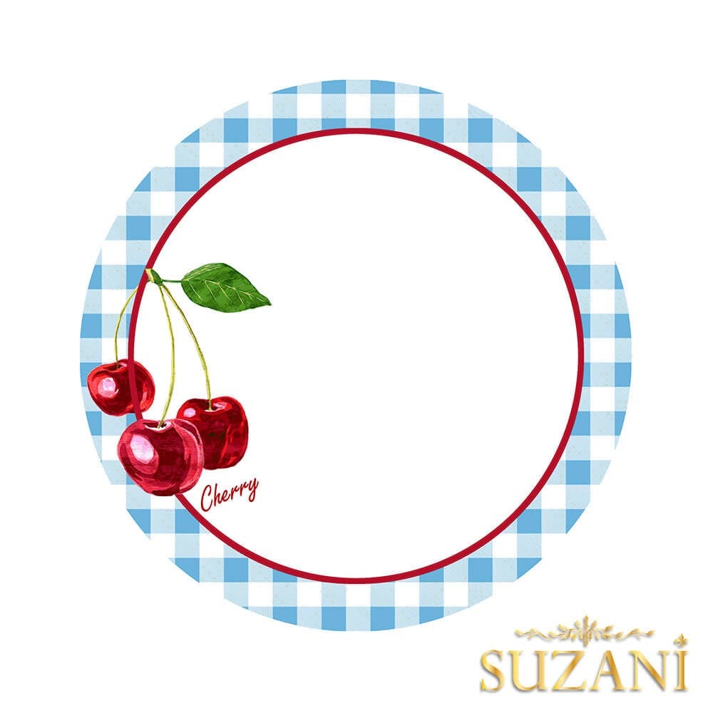 Kiraz Desenli 3'lü Supla Kumaşı