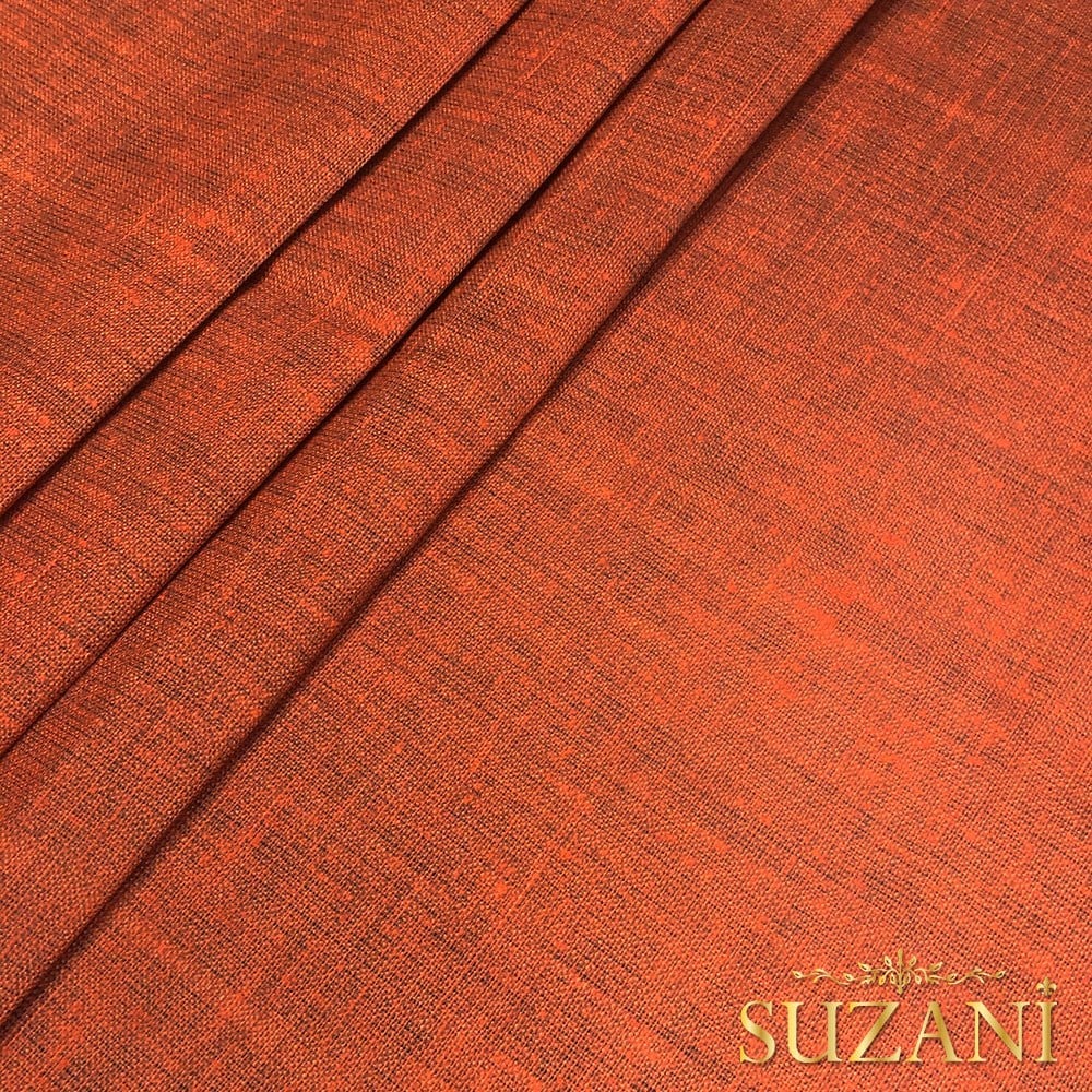 Kiremit Keten Görünümlü Dijital Baskılı Kumaş