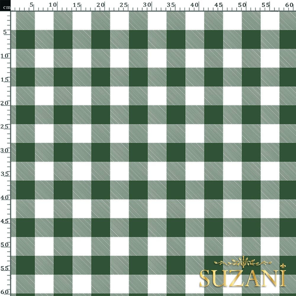 Kivi Büyük Pötikare Desenli Dijital Baskılı Kumaş