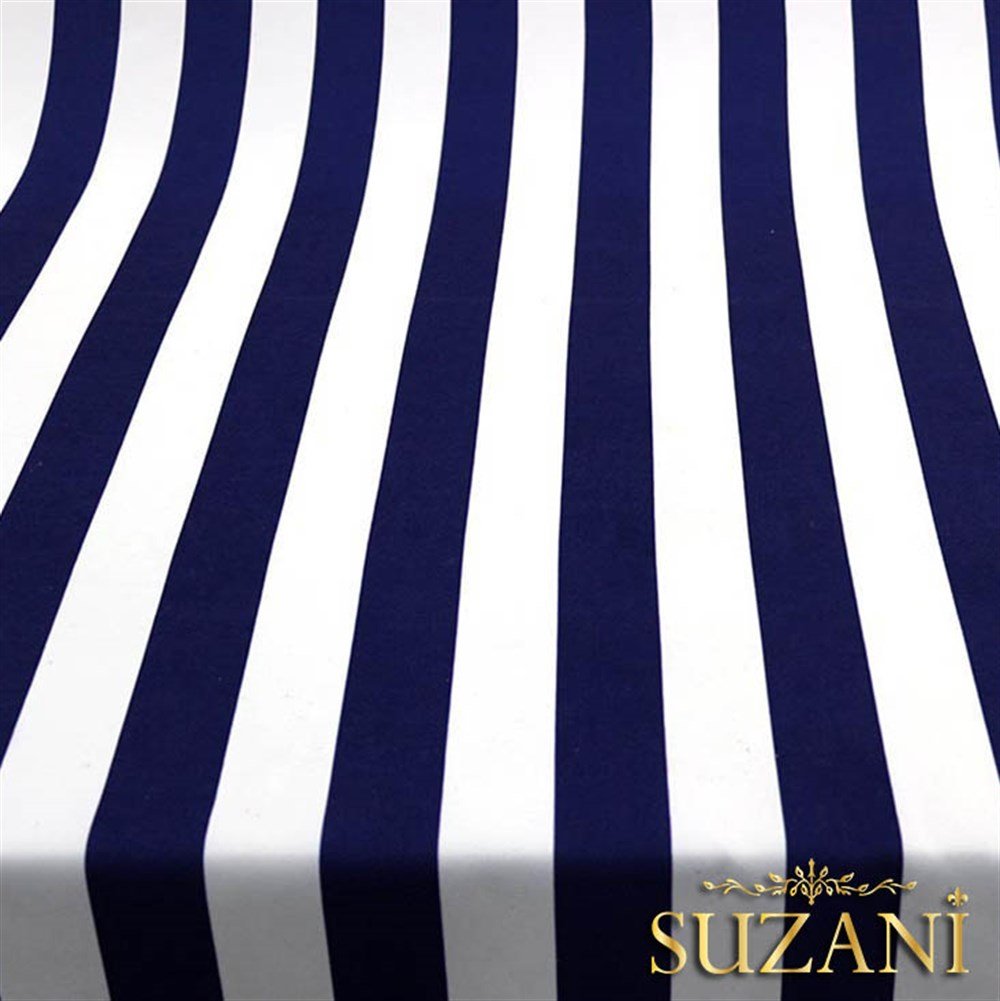 Lacivert Kalın Çizgili Kumaş
