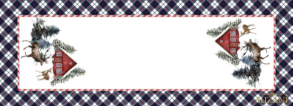 Lacivert Kareli Runner Kumaşı