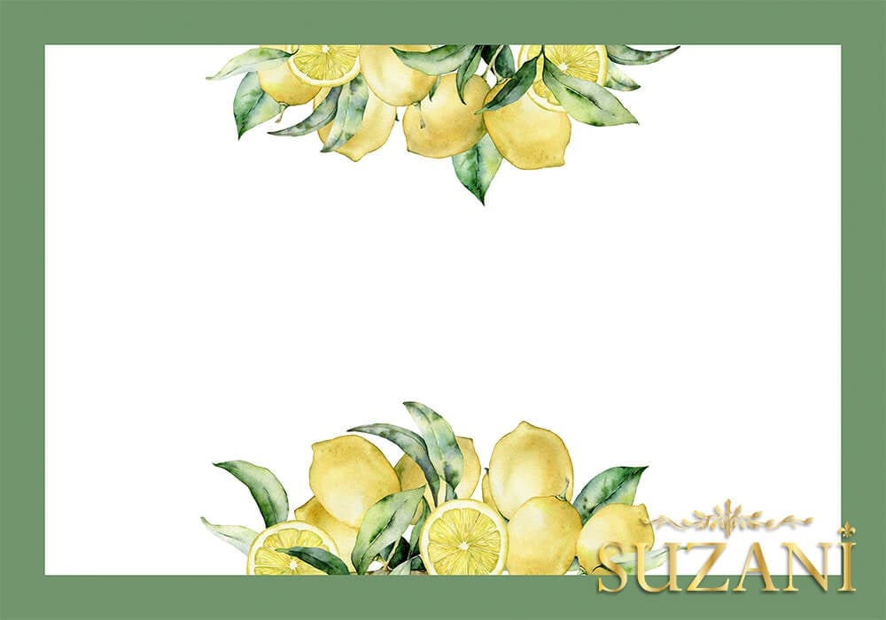 Limon Desenli 3'lü Amerikan Servisi Kumaşı